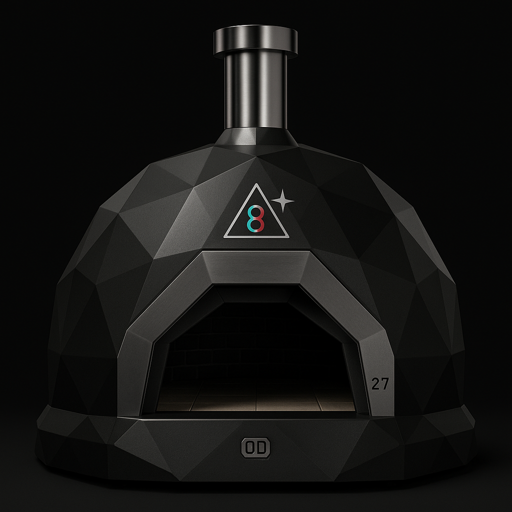 Faceted black dome, interior glow